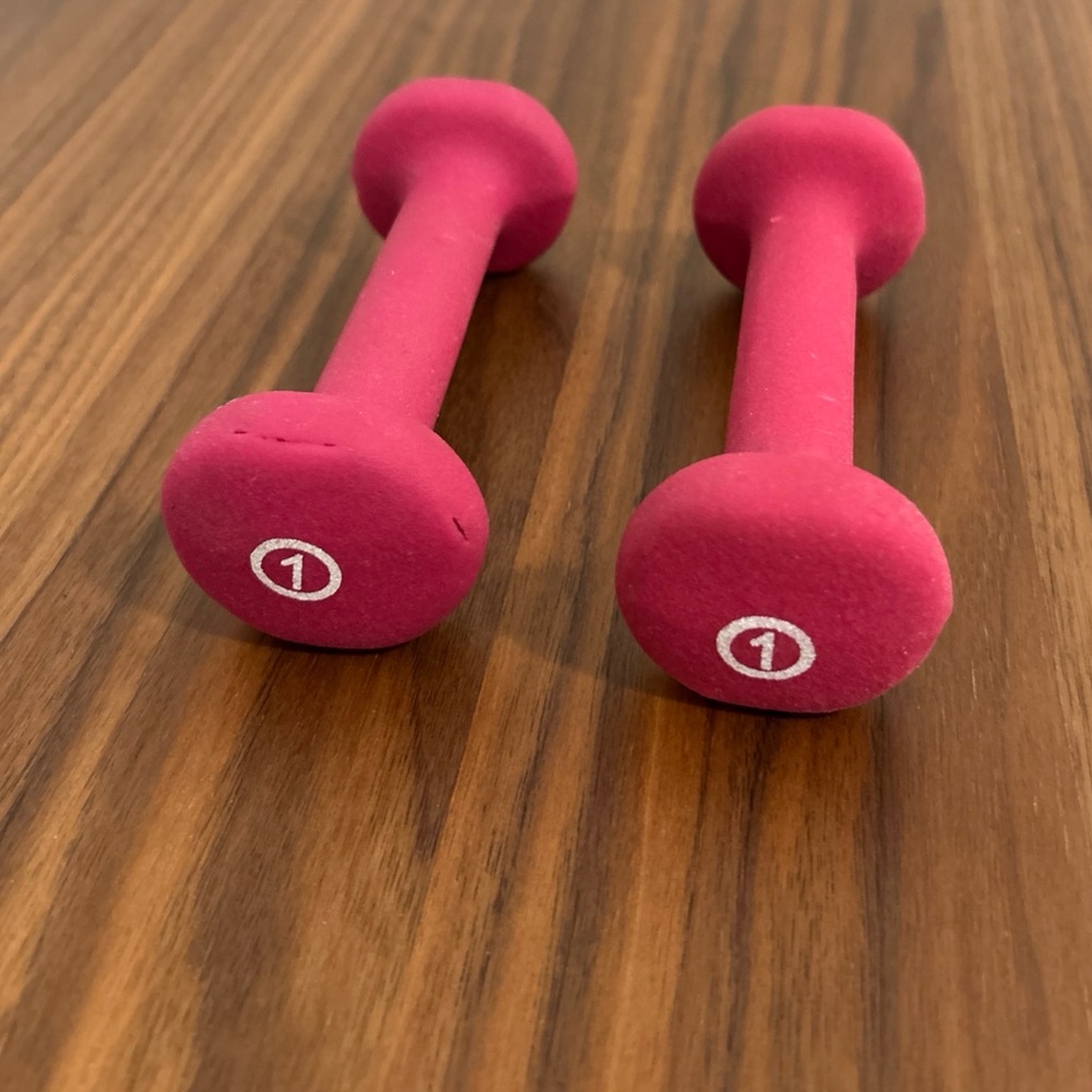 Pink 1 lb Hand Weights (set of 2) for Home Gym Workouts and Weight Training